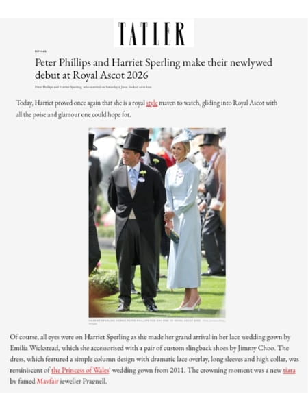 Harriet Sperling wearing diamond earrings from Pragnell, in Tatler