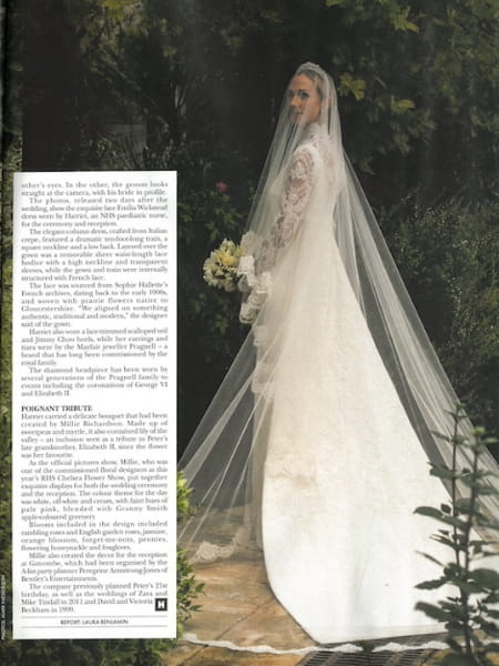 Harriet Sperling wearing the Pragnell tiara in Hello Magazine