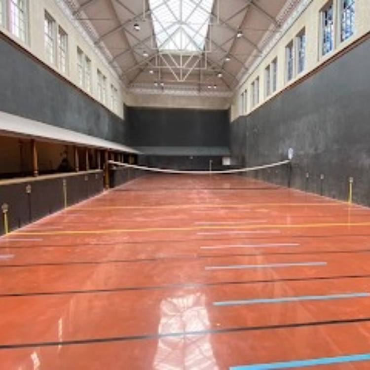 Historic real tennis court at Moreton Morrell Tennis Court Club in Warwickshire
