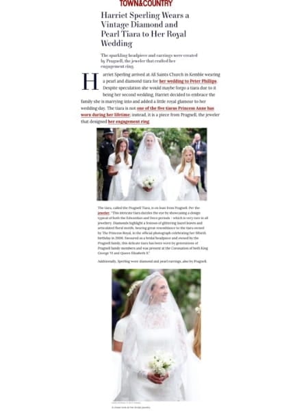 Harriet Sperling wearing the Pragnell tiara in Town & Country