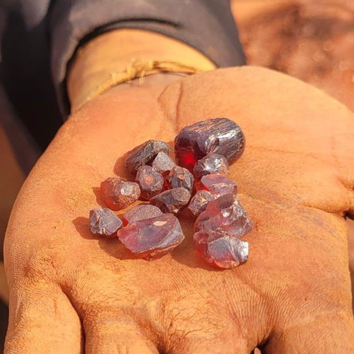 Coloured rough gemstones sourced from African mining regions