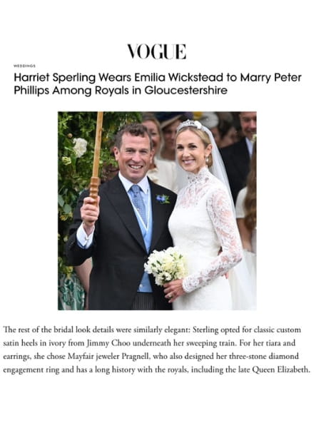 Harriet Sperling wearing the Pragnell tiara in Vogue