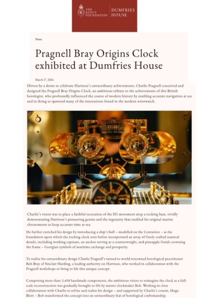 Dumfries House - The Pragnell Bray Origins Clock