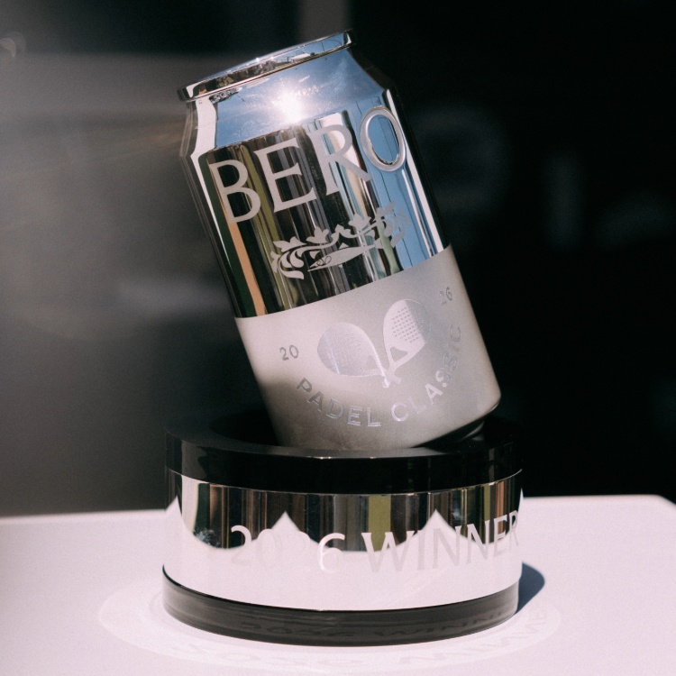Pragnell-crafted 2026 BERO Padel Classic trophy inspired by the BERO can