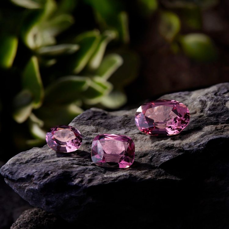 Natural untreated Kitulo garnet showing delicate pink to purplish‑pink colour