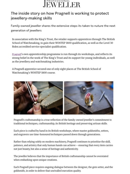 Professional Jeweller - Craftsmanship Story