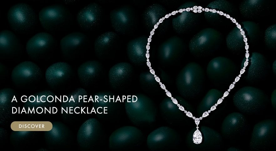 A Golconda Pear-Shaped Diamond Necklace