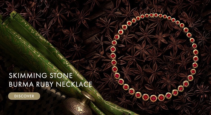 A Skimming Stone Burma Ruby Necklace