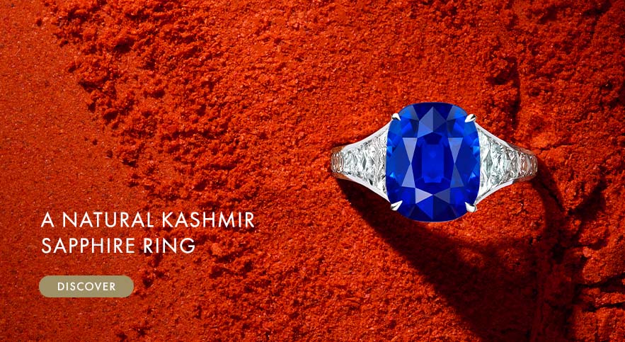 A Natural Kashmir Sapphire and Diamond Ring